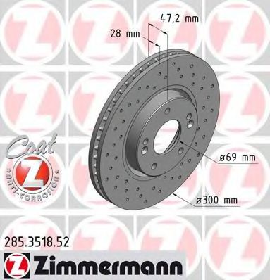 ZIMMERMANN - 285.3518.52 - Тормозной диск (Тормозная система)