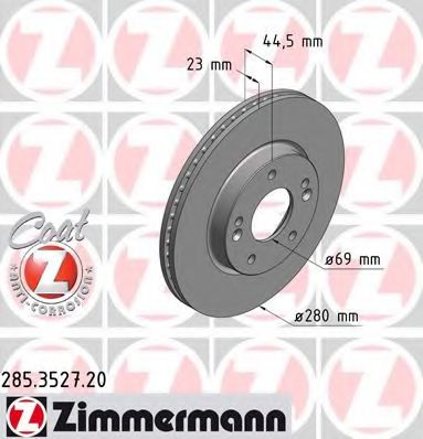 ZIMMERMANN - 285.3527.20 - Тормозной диск (Тормозная система)