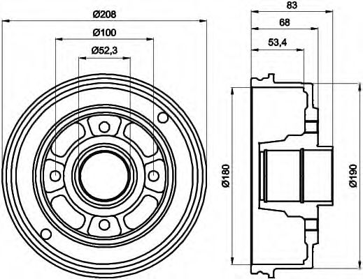 HELLA - 8DT 355 300-351 - Тормозной барабан (Тормозная система)