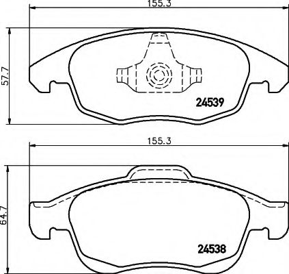 HELLA - 8DB 355 013-341 - Комплект тормозных колодок, дисковый тормоз (Тормозная система)