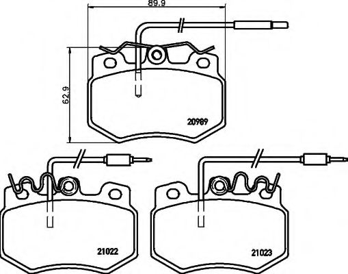 HELLA - 8DB 355 015-511 - Комплект тормозных колодок, дисковый тормоз (Тормозная система)