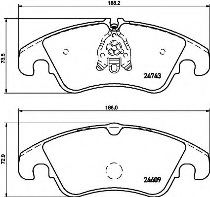 HELLA - 8DB 355 013-751 - Комплект тормозных колодок, дисковый тормоз (Тормозная система)