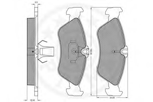 OPTIMAL - 10052 - Комплект тормозных колодок, дисковый тормоз (Тормозная система)