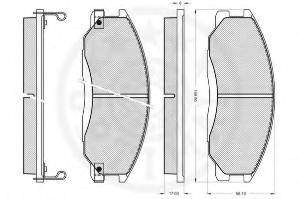 OPTIMAL - 12084 - Комплект тормозных колодок, дисковый тормоз (Тормозная система)