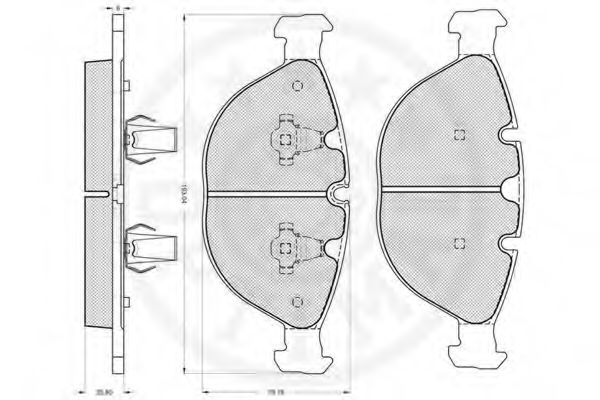 OPTIMAL - 12140 - Комплект тормозных колодок, дисковый тормоз (Тормозная система)
