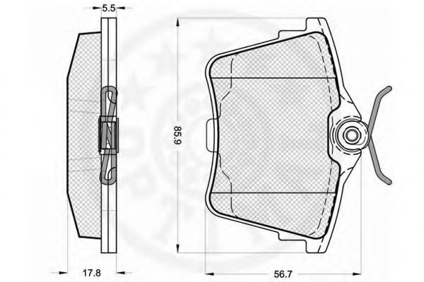 OPTIMAL - 12215 - Комплект тормозных колодок, дисковый тормоз (Тормозная система)