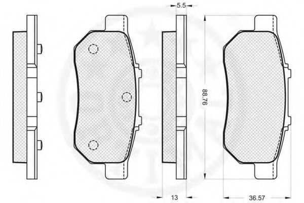 OPTIMAL - 9789 - Комплект тормозных колодок, дисковый тормоз (Тормозная система)