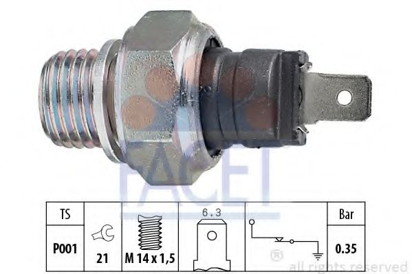 FACET - 7.0006 - Датчик давления масла (Смазывание)