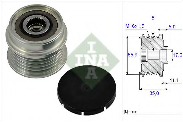 INA - 535 0005 10 - Механизм свободного хода генератора (Генератор)