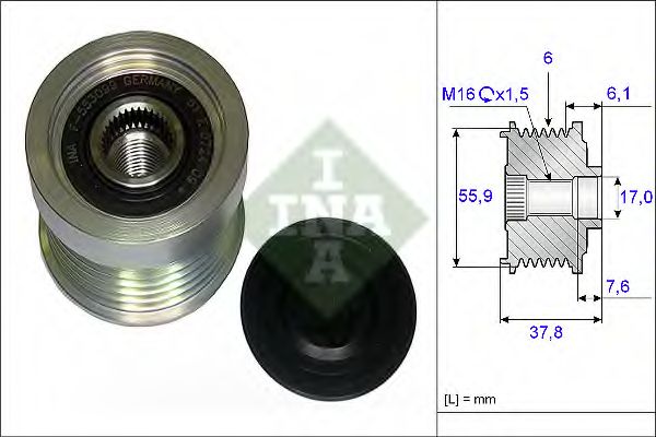 INA - 535 0072 10 - Механизм свободного хода генератора (Генератор)