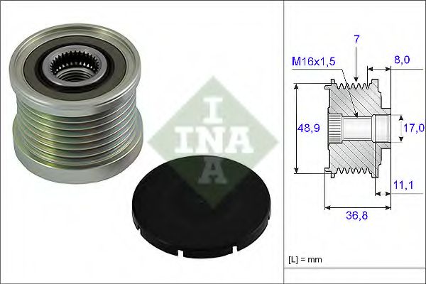 INA - 535 0081 10 - Механизм свободного хода генератора (Генератор)