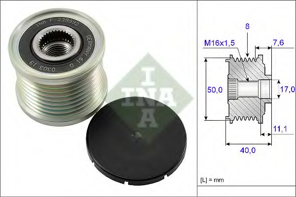 INA - 535 0119 10 - Механизм свободного хода генератора (Генератор)