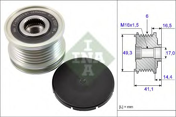 INA - 535 0178 10 - Механизм свободного хода генератора (Генератор)