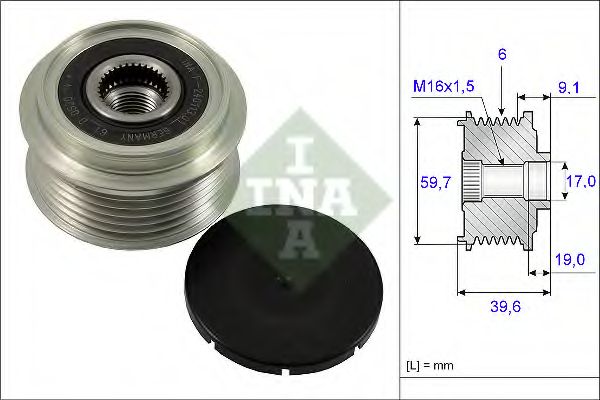 INA - 535 0065 10 - Механизм свободного хода генератора (Генератор)