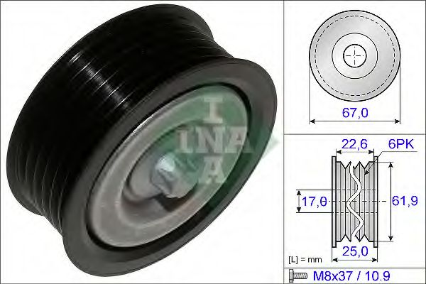 INA - 532 0526 10 - Паразитный / ведущий ролик, поликлиновой ремень (Ременный привод)