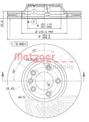 METZGER - 25050 V - Тормозной диск