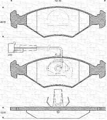 MAGNETI MARELLI - 363702161023 - Комплект тормозных колодок, дисковый тормоз (Тормозная система)