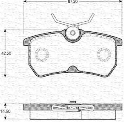 MAGNETI MARELLI - 363702161050 - Комплект тормозных колодок, дисковый тормоз (Тормозная система)