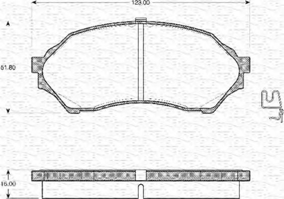 MAGNETI MARELLI - 363702161134 - Комплект тормозных колодок, дисковый тормоз (Тормозная система)