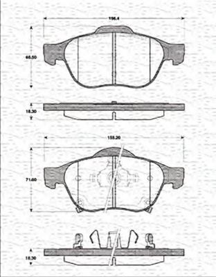 MAGNETI MARELLI - 363702161176 - Комплект тормозных колодок, дисковый тормоз (Тормозная система)