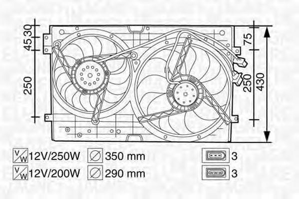 MAGNETI MARELLI - 069422258010 - Вентилятор, охлаждение двигателя (Охлаждение)