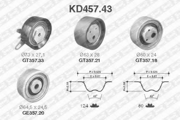 SNR - KD457.43 - Комплект ремня ГРМ (Ременный привод)