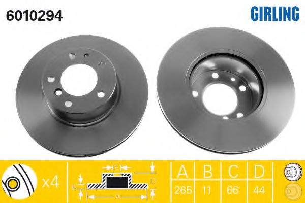 GIRLING - 6010294 - Тормозной диск (Тормозная система)
