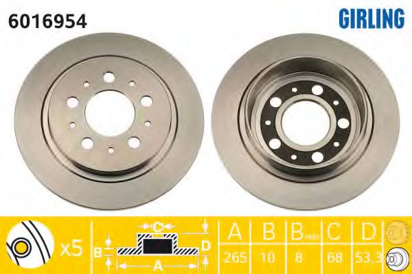 GIRLING - 6016954 - Тормозной диск (Тормозная система)