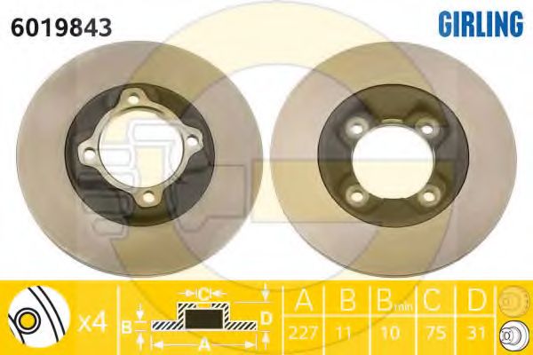 GIRLING - 6019843 - Тормозной диск (Тормозная система)