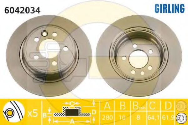 GIRLING - 6042034 - Тормозной диск (Тормозная система)