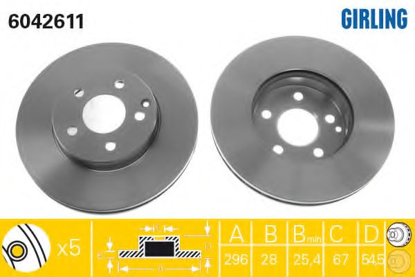 GIRLING - 6042611 - Тормозной диск (Тормозная система)