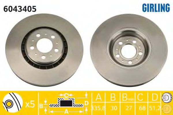 GIRLING - 6043405 - Тормозной диск (Тормозная система)