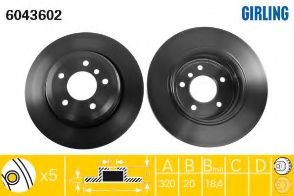 GIRLING - 6043602 - Тормозной диск (Тормозная система)