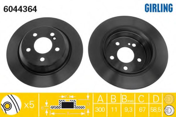 GIRLING - 6044364 - Тормозной диск (Тормозная система)