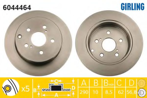 GIRLING - 6044464 - Тормозной диск (Тормозная система)