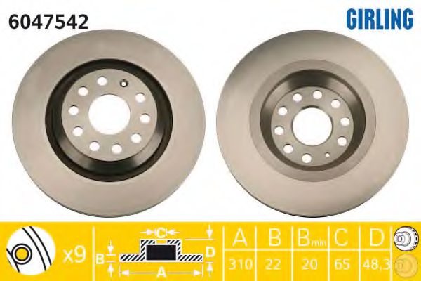 GIRLING - 6047542 - Тормозной диск (Тормозная система)