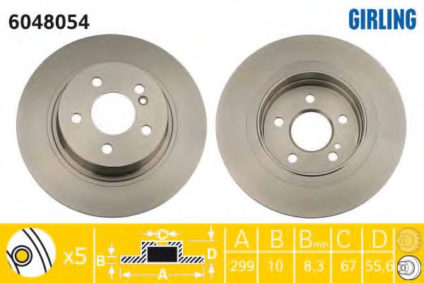 GIRLING - 6048054 - Тормозной диск (Тормозная система)