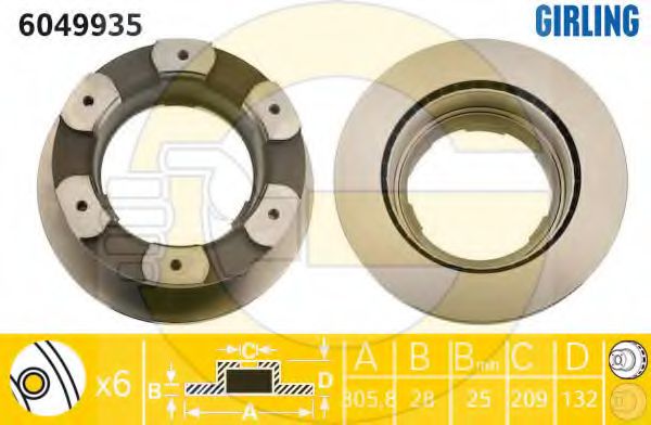 GIRLING - 6049935 - Тормозной диск (Тормозная система)