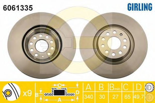 GIRLING - 6061335 - Тормозной диск (Тормозная система)