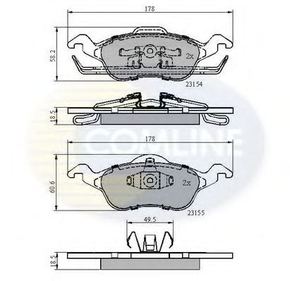 COMLINE - CBP0490 - Комплект тормозных колодок, дисковый тормоз (Тормозная система)