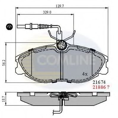 COMLINE - CBP1340 - Комплект тормозных колодок, дисковый тормоз (Тормозная система)