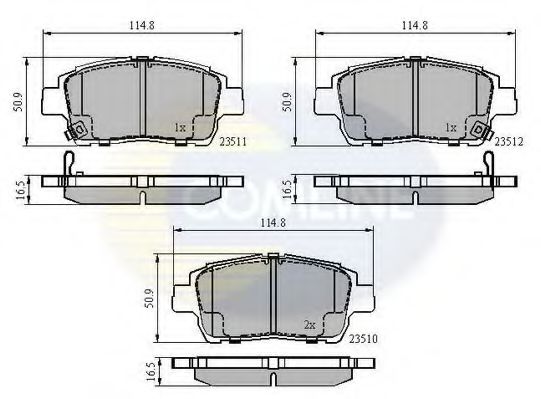 COMLINE - CBP3901 - Комплект тормозных колодок, дисковый тормоз (Тормозная система)