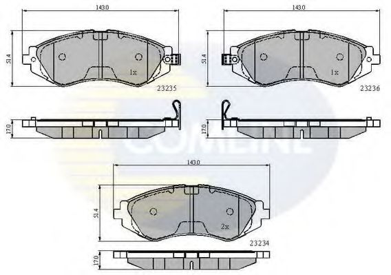 COMLINE - CBP3435 - Комплект тормозных колодок, дисковый тормоз (Тормозная система)