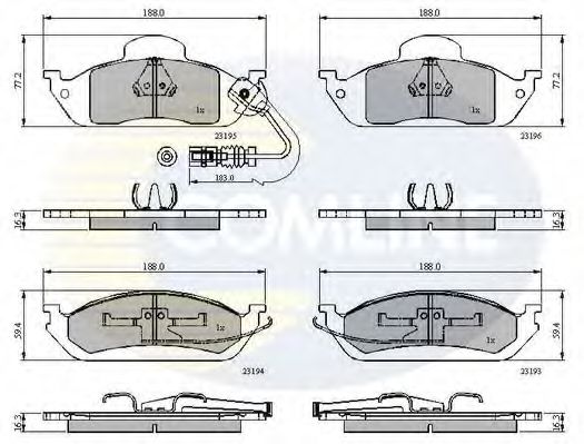 COMLINE - CBP1911 - Комплект тормозных колодок, дисковый тормоз (Тормозная система)