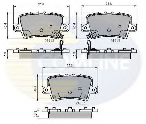 COMLINE - CBP31587 - Комплект тормозных колодок, дисковый тормоз (Тормозная система)