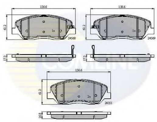 COMLINE - CBP31676 - Комплект тормозных колодок, дисковый тормоз (Тормозная система)