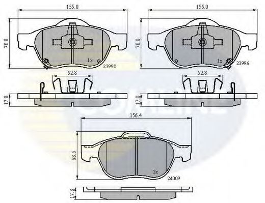 COMLINE - CBP31249 - Комплект тормозных колодок, дисковый тормоз (Тормозная система)