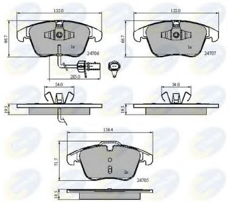 COMLINE - CBP11591 - Комплект тормозных колодок, дисковый тормоз (Тормозная система)