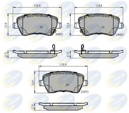 COMLINE - CBP3984 - Комплект тормозных колодок, дисковый тормоз (Тормозная система)