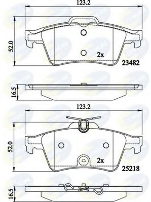 COMLINE - CBP02198 - Комплект тормозных колодок, дисковый тормоз (Тормозная система)